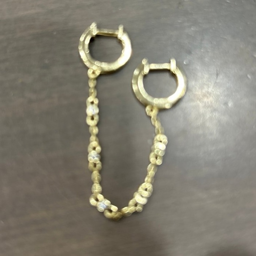 Glaze Jewlery Double Piercing Chain Drop Earrings